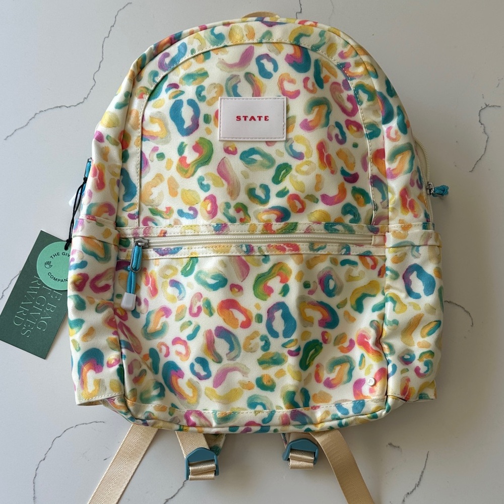 STATE Kids Vibrant Leopard Backpack NWT